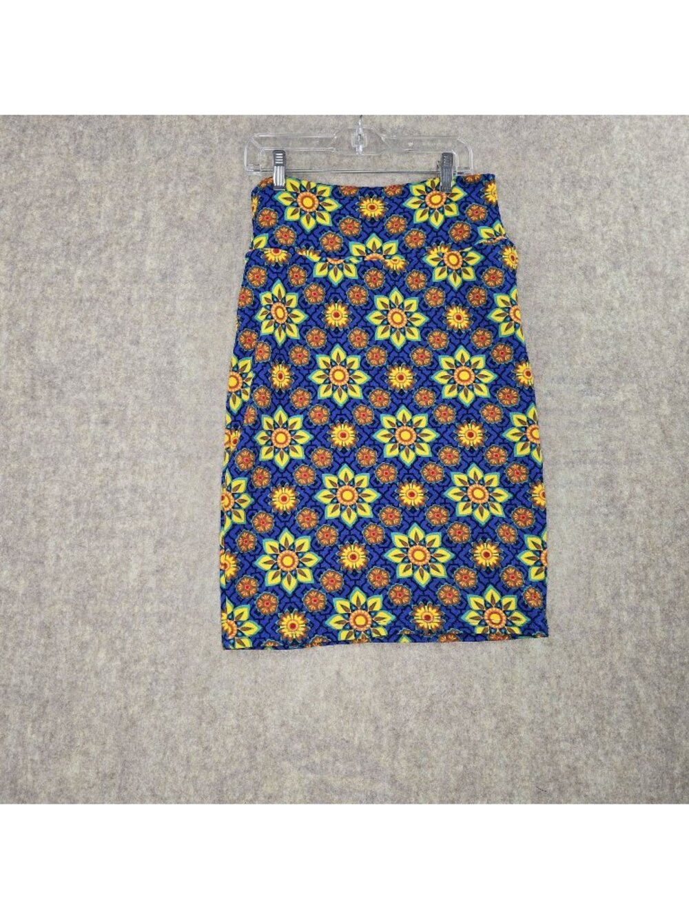LuLaRoe Womens Pencil Skirt Multicolor Floral Size Small Stretch Polyester Blend